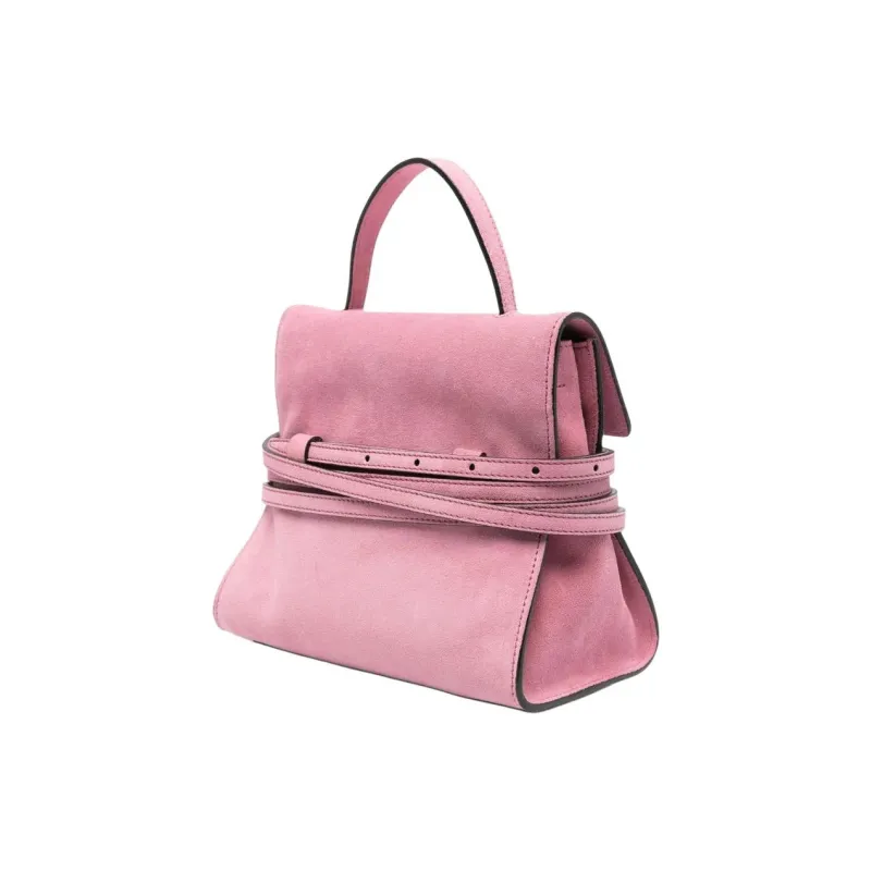 MOSCHINO Calf Suede One Shoulder Handbag Women's Pink-1