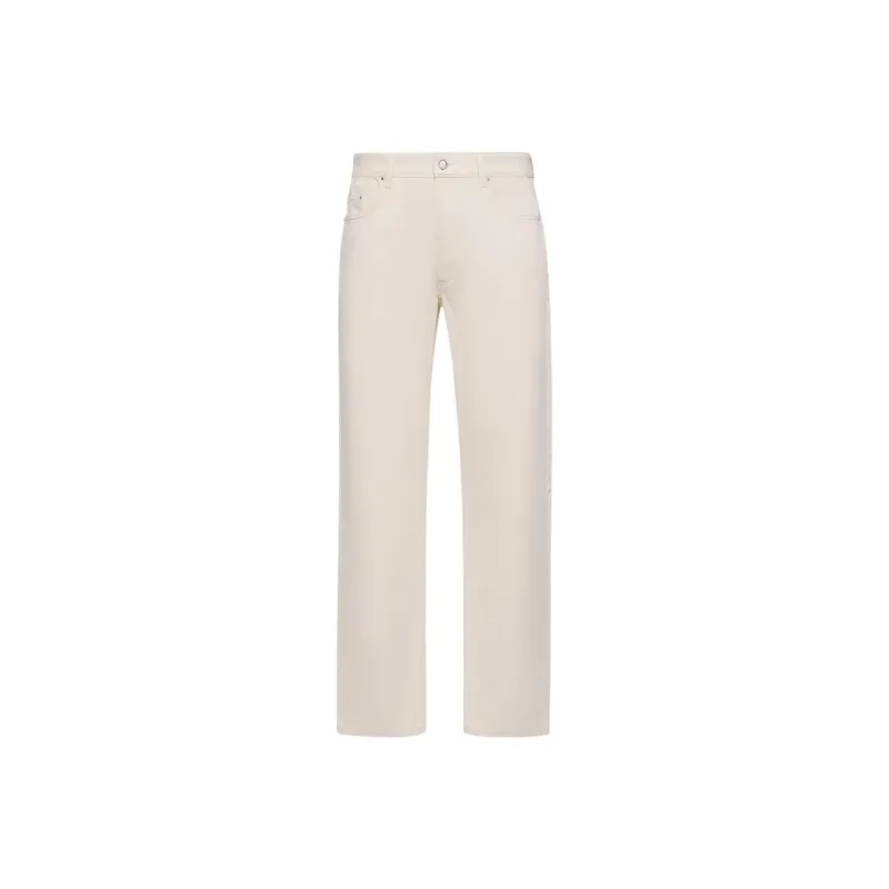 Moncler Straight Leg Jeans Men's Ivory White-0