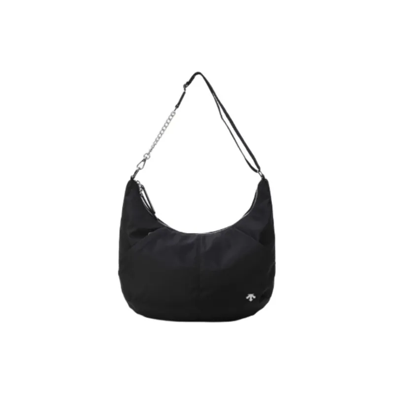 DESCENTE Polyester Crescent Bag Shoulder Bag Medium Size Women's Black-0