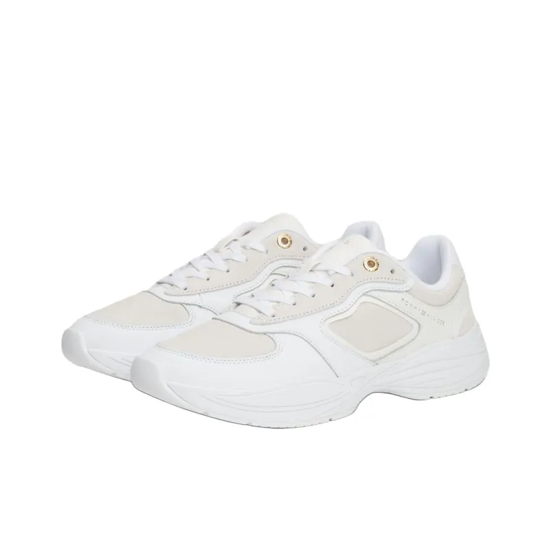Tommy Hilfiger Trainers Abrasion Resistant Breathable Low Top Casual Running Shoes Women's White Umber-2