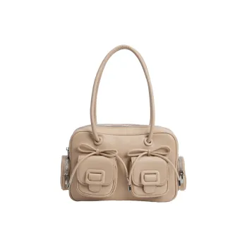 MERIMIES PU Bowling Bag, Shoulder Bag, Handbag Tubas Women's Milk Tea Brown