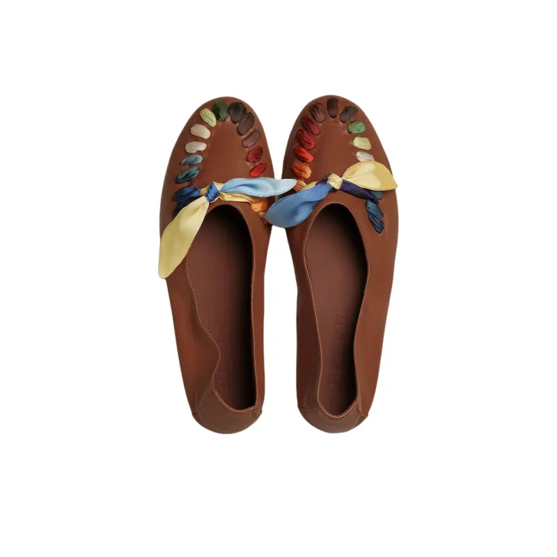 Hereu Juliol Foulard Casual Single Shoes Women's Brown-2