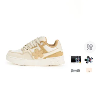 WE FLOWER Skateboard Shoes Unisex Low Top Beige