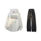 White Gray+Black Pants