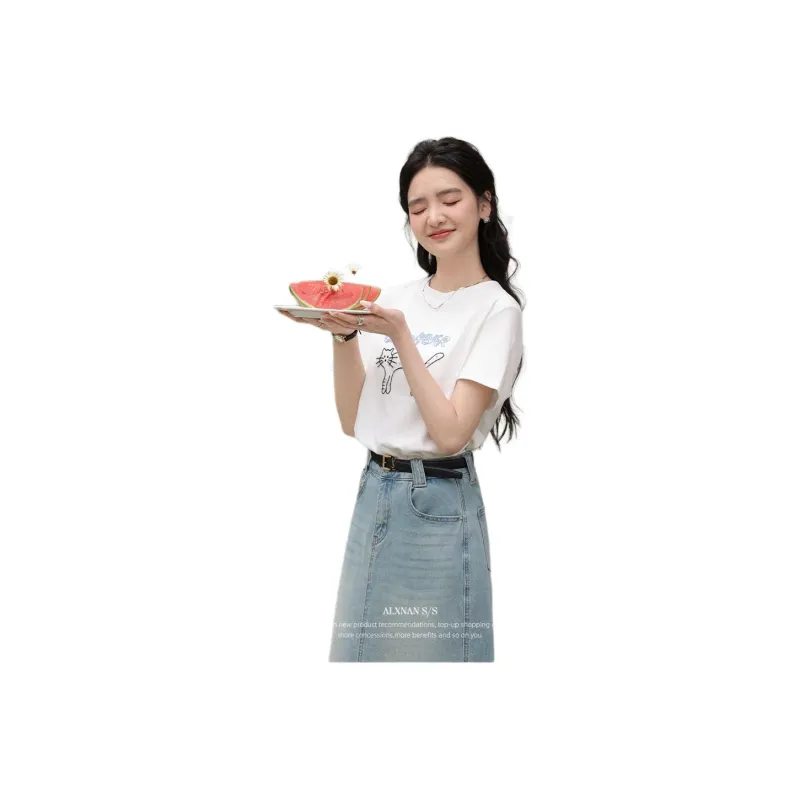 Alxnan T Shirts Women's Ecru-3