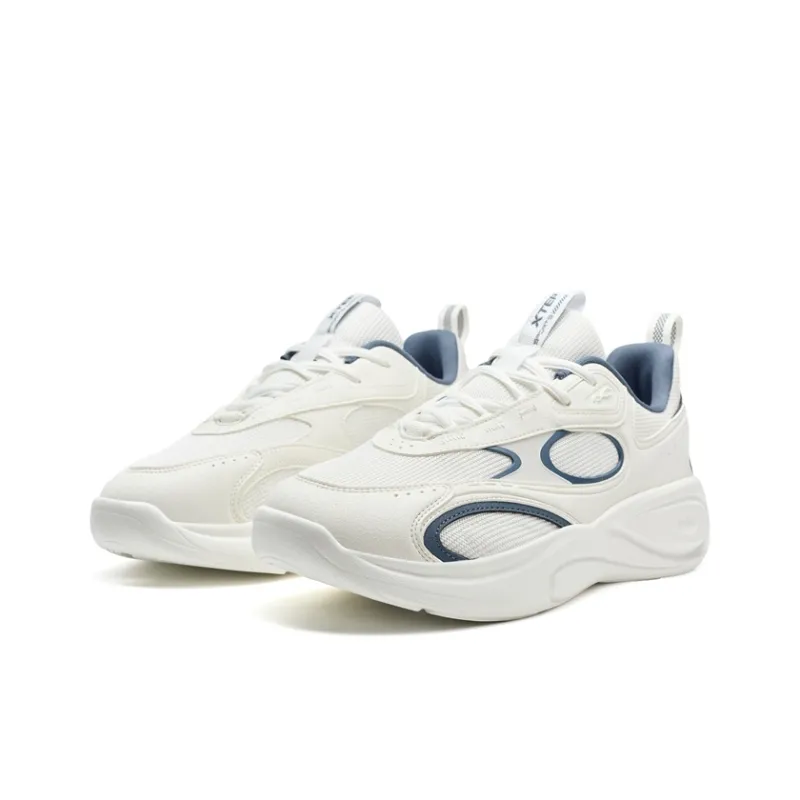 XTEP Star Meteorite Lite Wear resistant And Lightweight Low Top Casual Shoes Men's Sail White Gray Indigo Blue-2