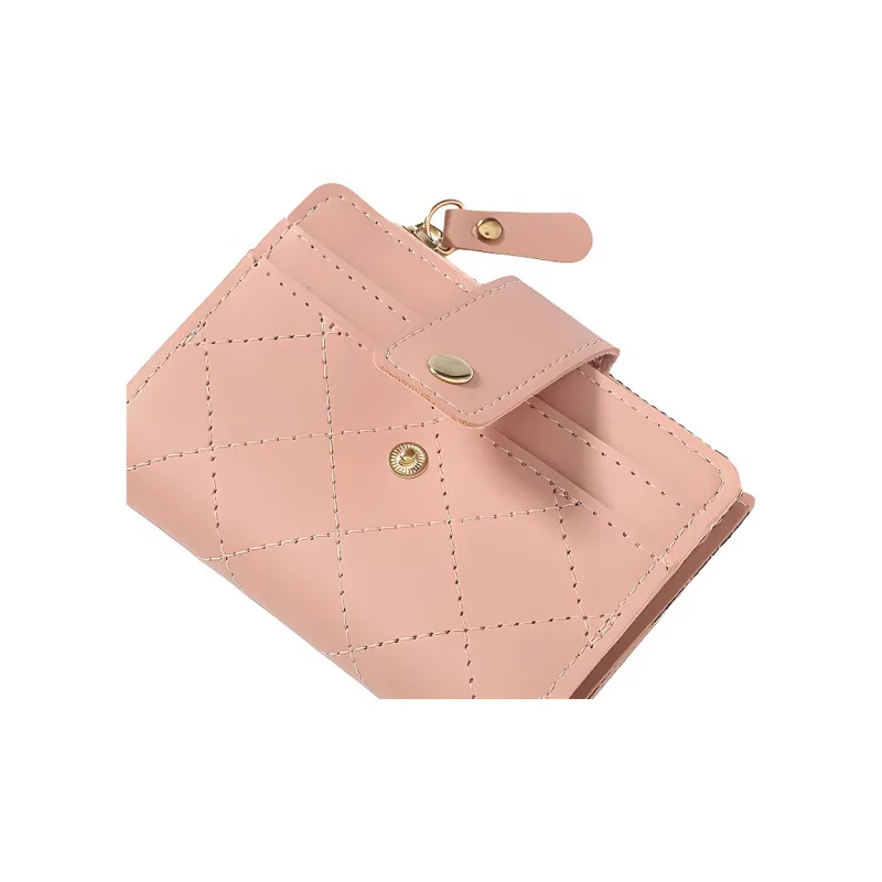 REDOO PVC Polyvinyl Chloride Wallet Women's Pink/Black-2