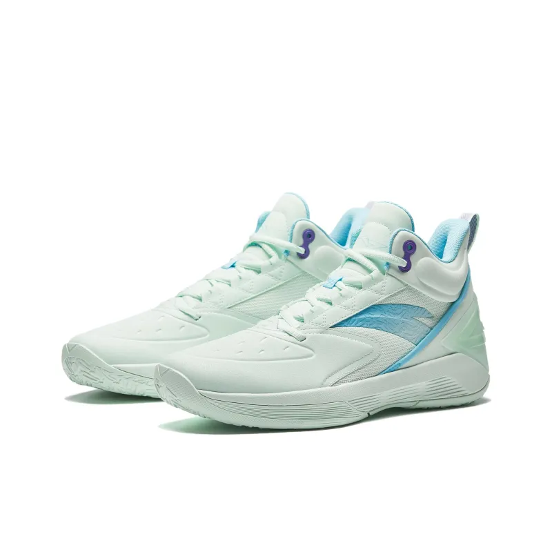 Anta Charging BM Slip Resistant And Abrasion Resistant Grip Low Top Basketball Shoes Men's Green Blue-3