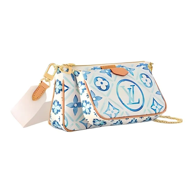 LOUIS VUITTON Multi Pochette Monogram Tiles Coated Canvas Shoulder Bag Crossbody Bag Women's Multicolor-1