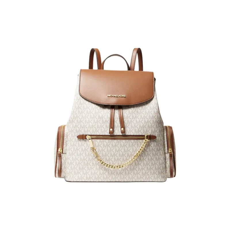 MICHAEL KORS Jet Set Coated Canvas Backpack Tubas Women's Vanilla White-0