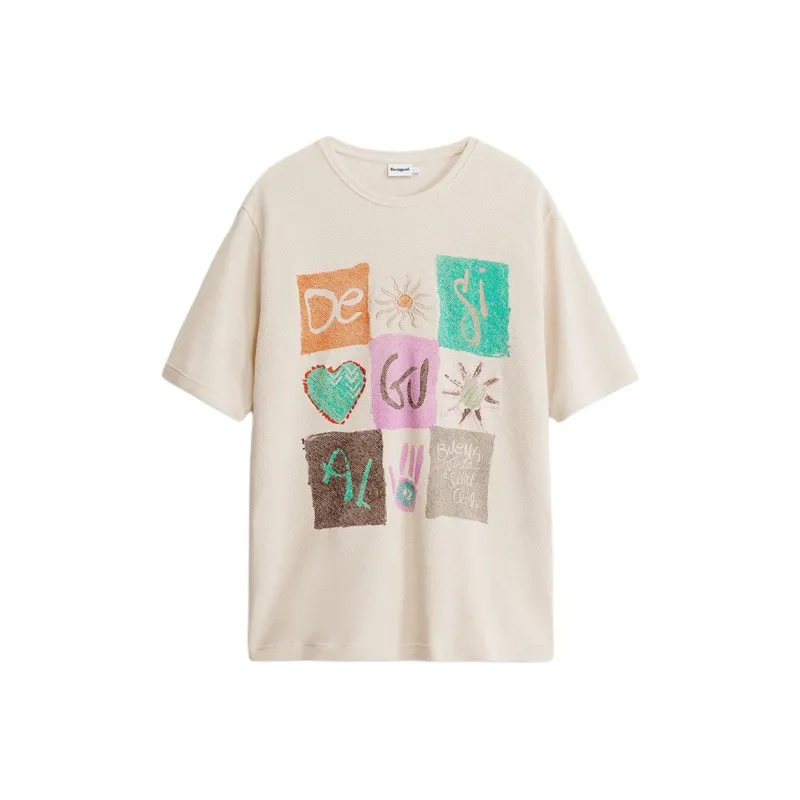 Desigual T Shirts Men Ecru-0