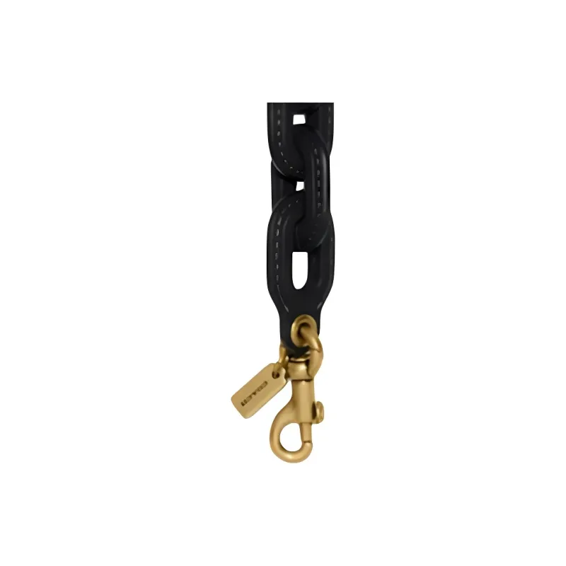 COACH Leather Bag Strap Women's Black-4