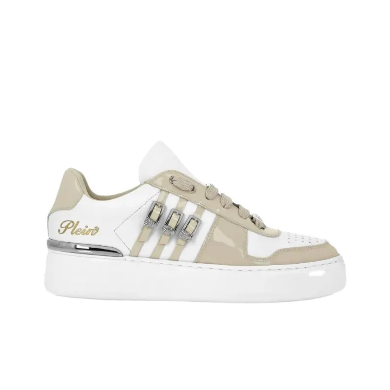 PHILIPP PLEIN Belts Skull Low Top Skateboard Shoes Women's Beige-1