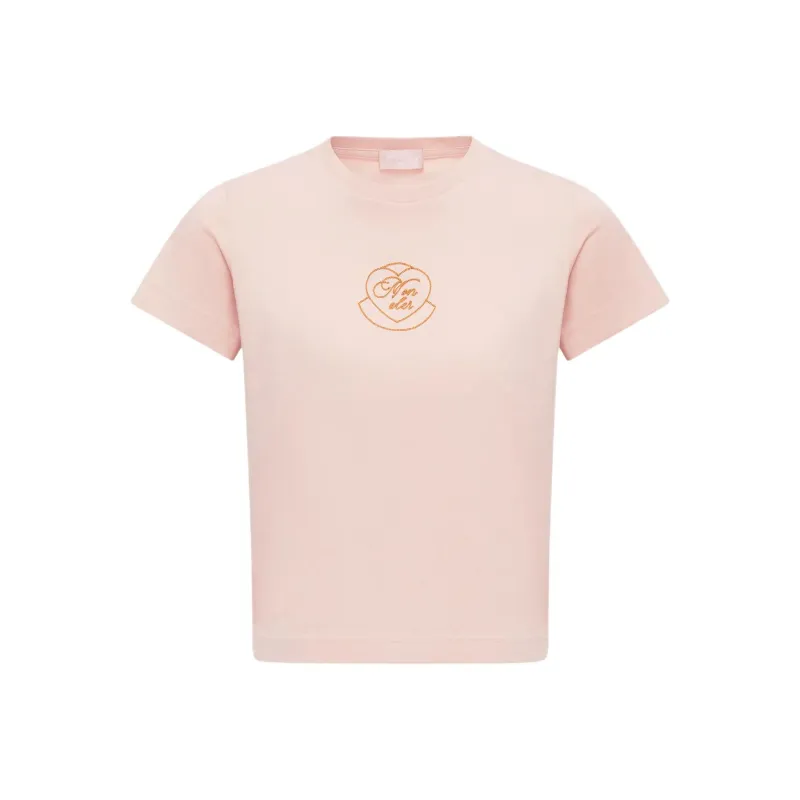 Moncler T Shirts Women's Light Pink-0