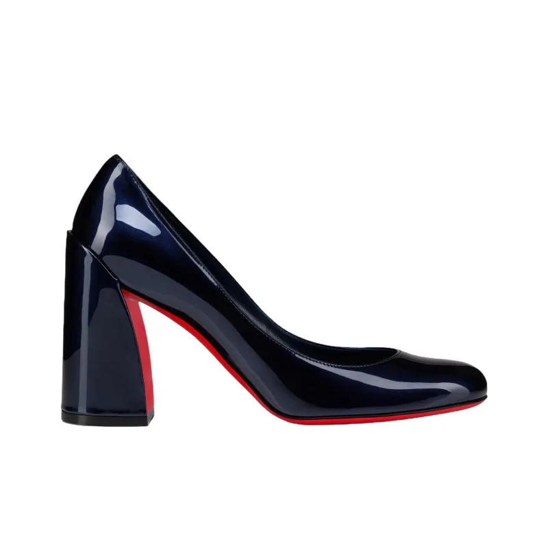 CL Miss Sab Chunky Heel High Heels 8.5cm Women's Marine Blue-1