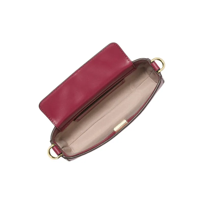 MICHAEL KORS Bryant Coated Canvas Clutch, Crossbody Bag, Shoulder Bag Trumpets Women's Dark Red-1