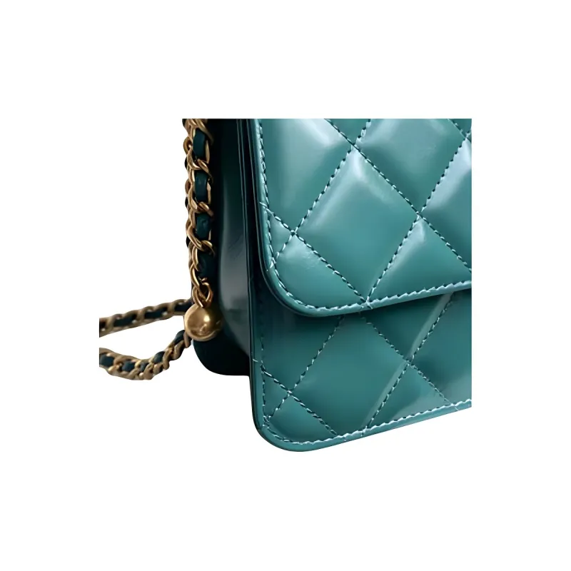 CHANEL 19Bag Calfskin & Metal Coin Purse, Flap Bag, Crossbody Bag, Shoulder Bag Mini Women's Green-2