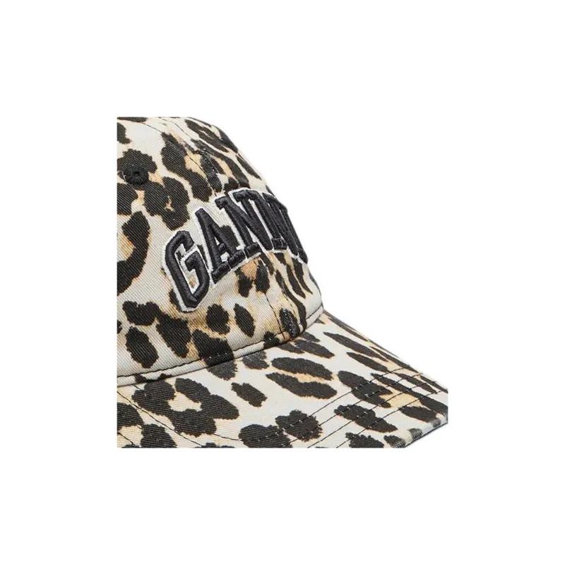 GANNI Organic Cotton Baseball Caps Women's Leopard Print-2