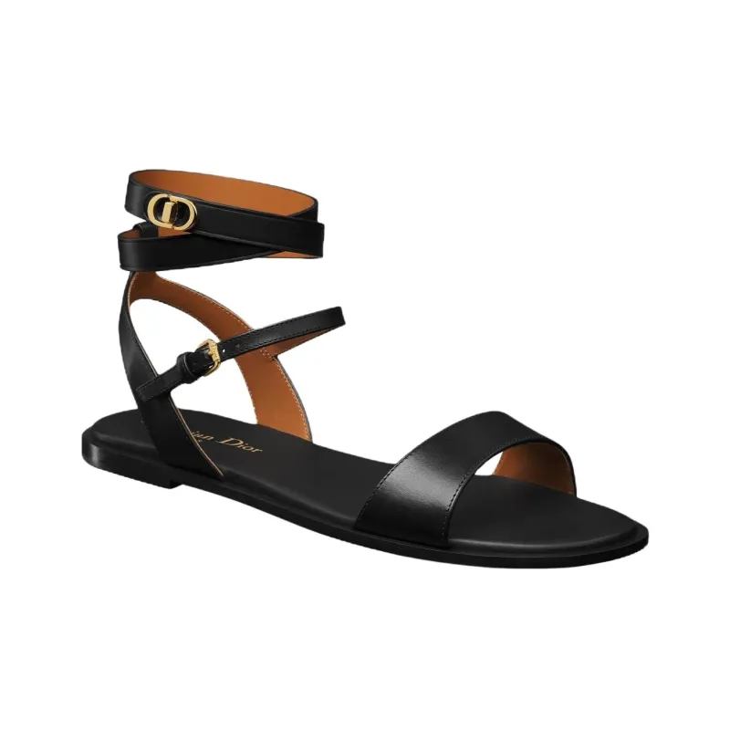 DIOR 30 Montaigne One Strap Sandals Women's Black-2