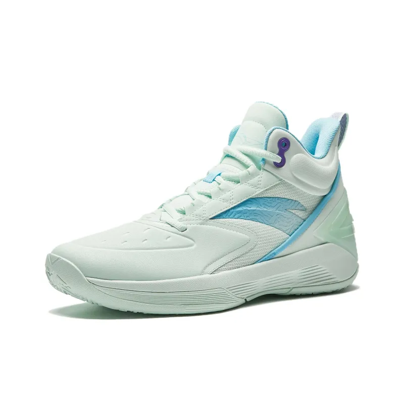 Anta Charging BM Slip Resistant And Abrasion Resistant Grip Low Top Basketball Shoes Men's Green Blue-2