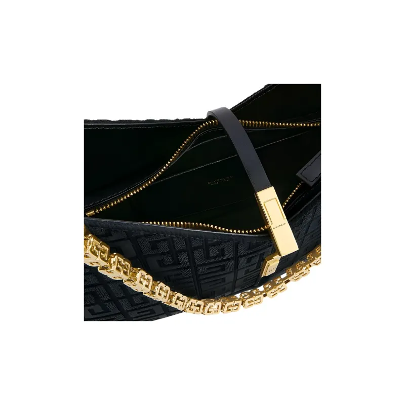 Givenchy Cut out Cotton And Acrylic Blend Crossbody One Shoulder Handbag Trumpets Women's Black-5