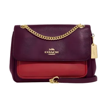 COACH Klare Cow Leather Shoulder Bag Crossbody Bag Medium Size Women's Boysenberry & Red