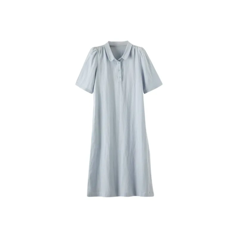 Late White Short Sleeved Dress Women's-0