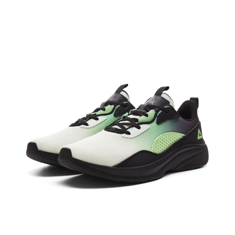 PEAK Cushioning Rebound Abrasion Resistant Breathable Slip Resistant Low Top Running Shoes Men's Green White Black-2
