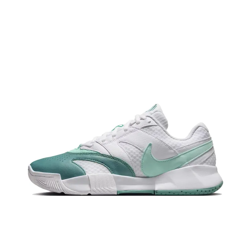 Nike Court Lite 4 Abrasion Resistant Low Top Tennis Shoes Women's White Green-0