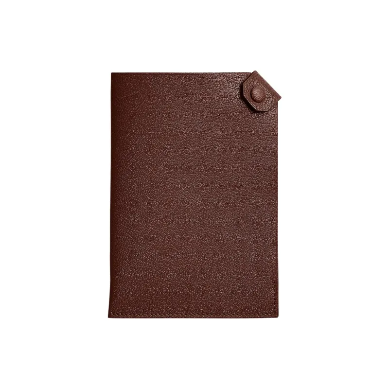 HERMES Tarmac Chamkila Goat Skin Passport Holder Women's 4D Terre Earth Yellow-0