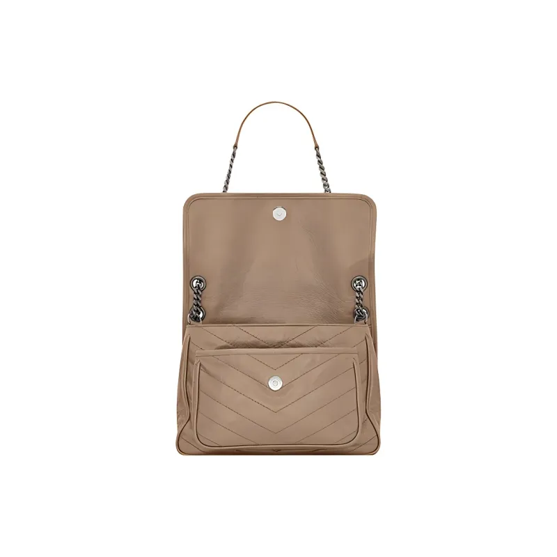 SAINT LAURENT Niki Calfskin Shoulder Bag, Crossbody Bag Medium Size Women's Taupe-3
