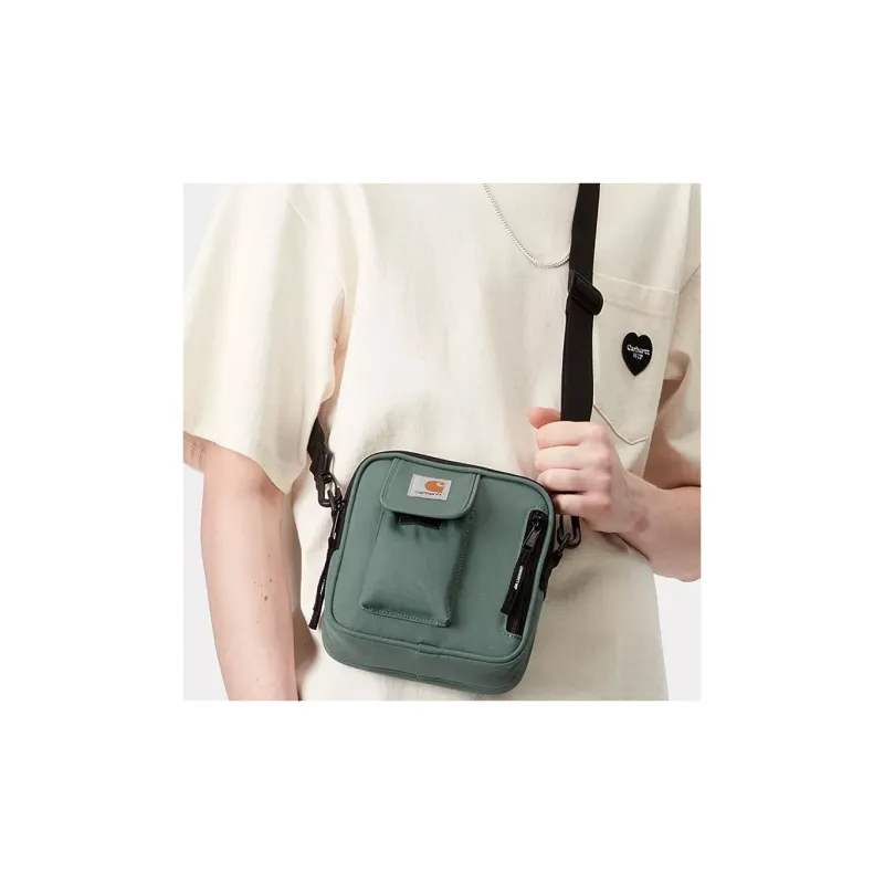 Carhartt WIP Essentials Polyester Crossbody Bag, Shoulder Bag Trumpets Unisex Silver Pine-1
