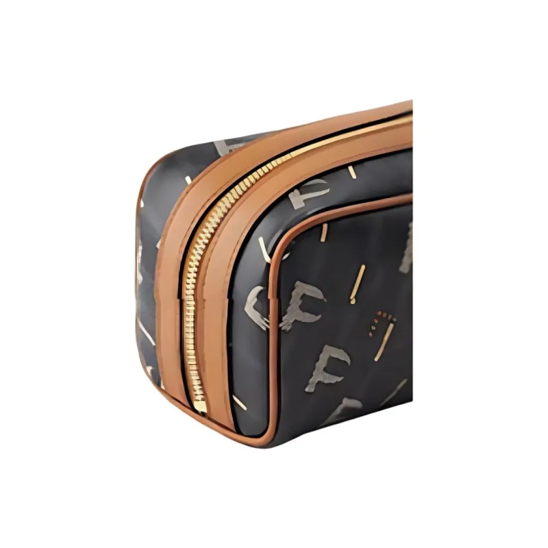 PECO PVC Polyvinyl Chloride Makeup Bag, Toiletry Bag, Travel Storage Bag Unisex Brown Monogram-3