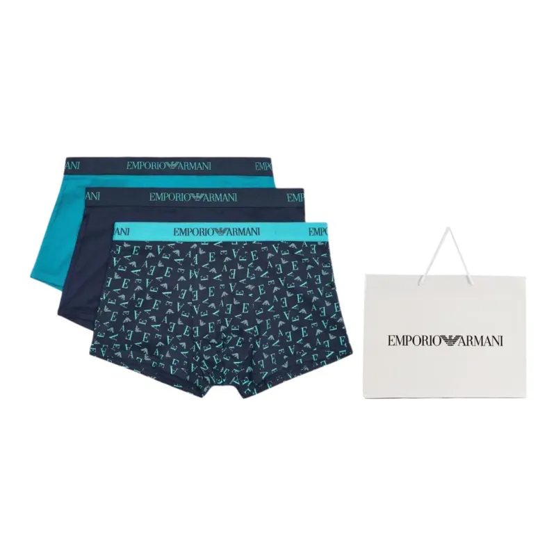 EMPORIO ARMANI Three pack Of Pure Cotton Jersey Boxer Briefs-2