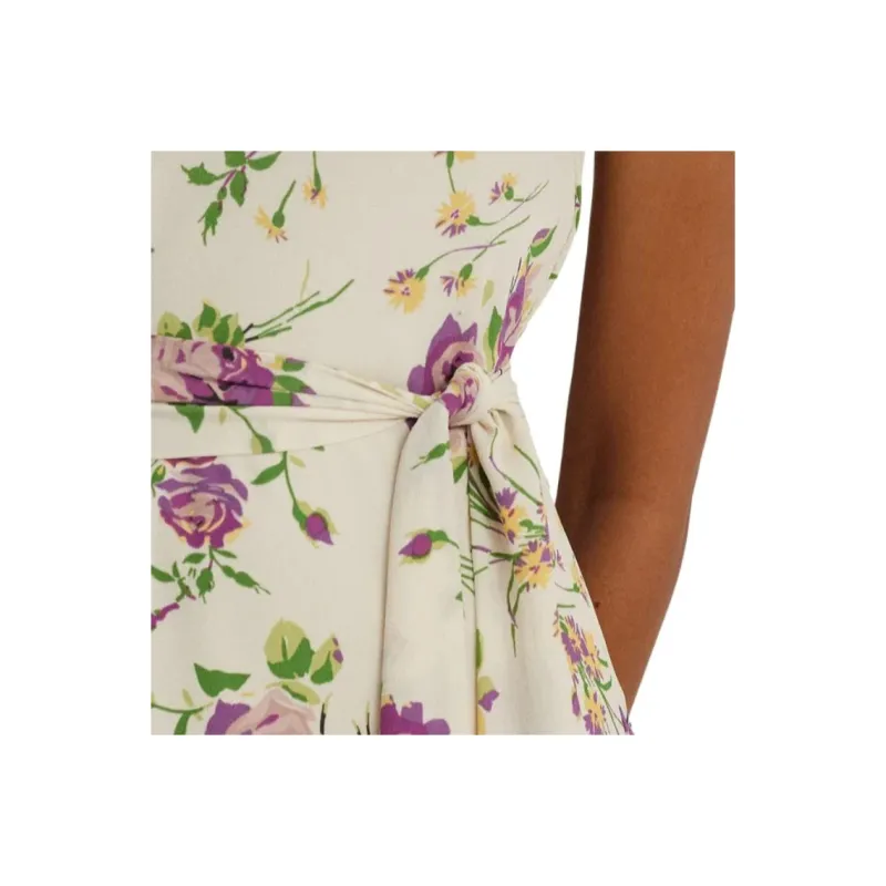 LAUREN RALPH LAUREN Sleeveless Dress Women's Cream Multicolor-4