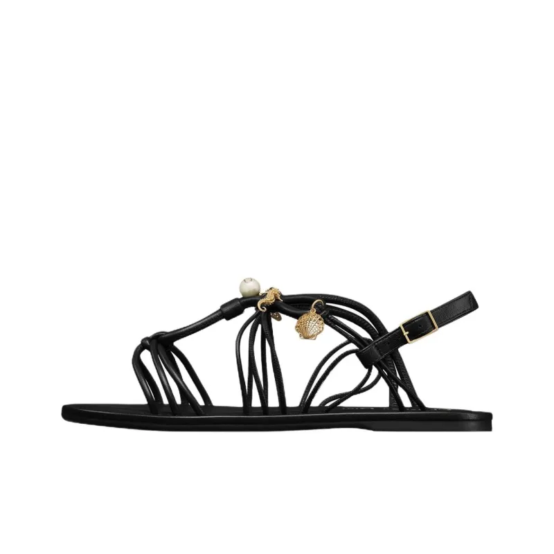 DIOR Dioriviera D Sand One Strap Sandals Women's Black-0