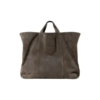 COS Cow Leather Tote Bag, Shopping Bag, Handbag Large Size Men's Khaki