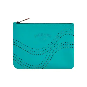 HERMES Polyamide Elastane Clutch Trumpets Women's Blue Green