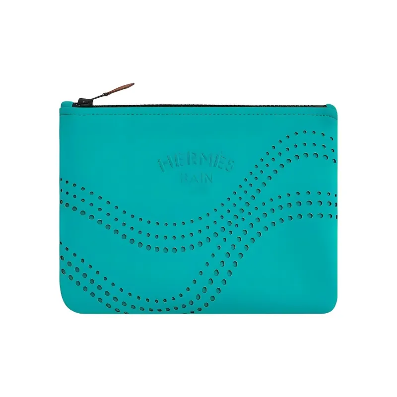 HERMES Polyamide Elastane Clutch Trumpets Women's Blue Green-0