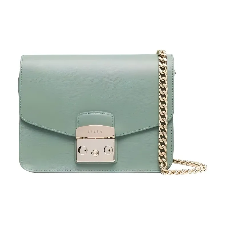 Furla Metropolis Collection Calfskin Shoulder Bag, Crossbody Bag Women's Green-0