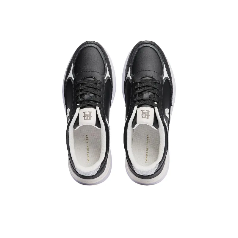 Tommy Hilfiger TH Monogram Low Top Casual Shoes Women's Black-3