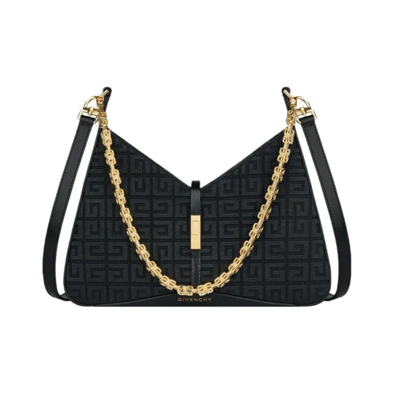 Givenchy Cut out Cotton And Acrylic Blend Crossbody One Shoulder Handbag Trumpets Women's Black-0
