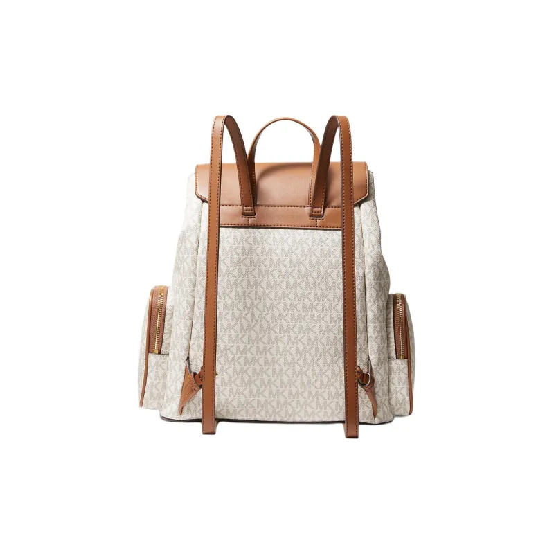 MICHAEL KORS Jet Set Coated Canvas Backpack Tubas Women's Vanilla White-1