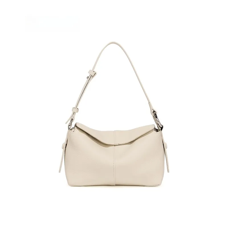 CNNCOO Cow Leather Pillow Bag, Crossbody Bag, Shoulder Bag Regular Women's Milk Tea/Brown/Milkshake White-13