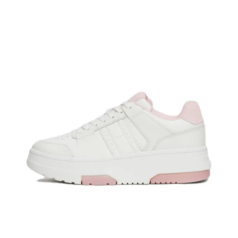 Tommy Hilfiger The Brooklyn Low Top Skateboard Shoes Women's White Pink-0