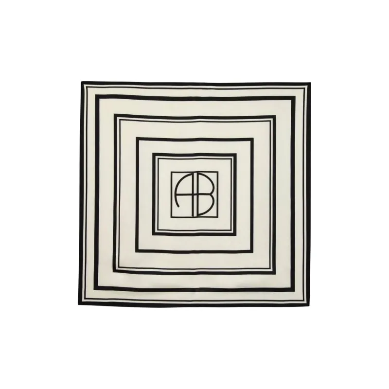 Anine Bing Silk Scarves Unisex White-0