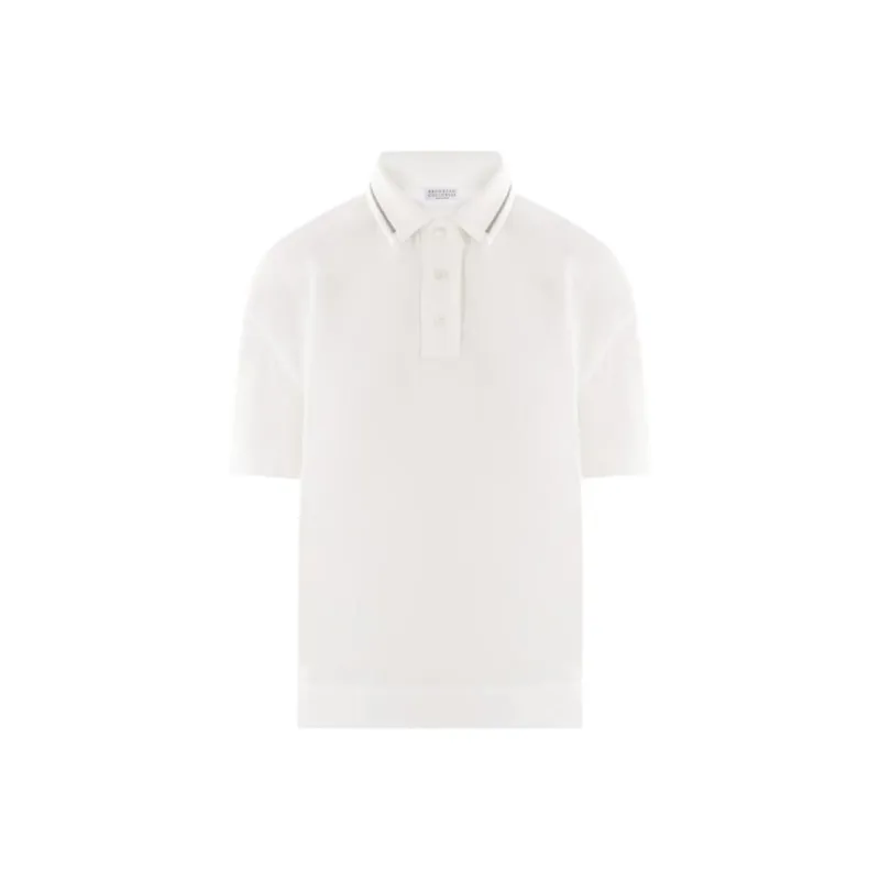 Brunello Cucinelli Monili Embellished Straight Hem Polo Shirt-0