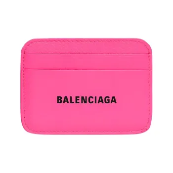 Balenciaga Cash Grained Calfskin Card Clip Card Holder Women's Pink