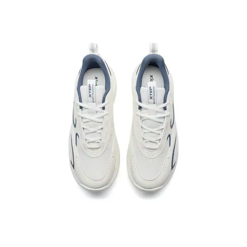 XTEP Star Meteorite Lite Wear resistant And Lightweight Low Top Casual Shoes Men's Sail White Gray Indigo Blue-3