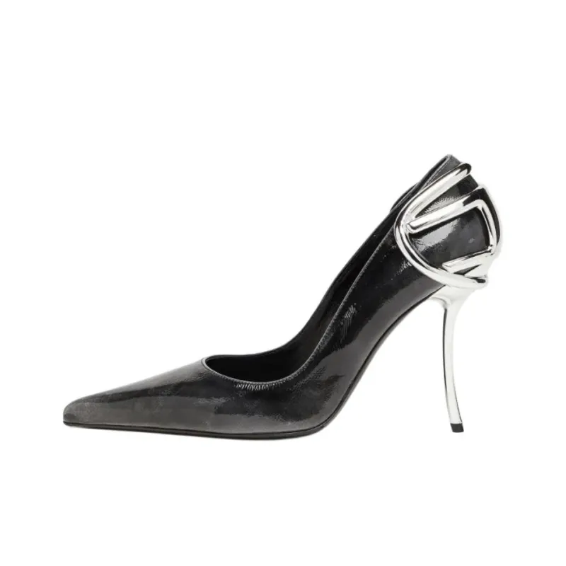 DIESEL D Ten&Half Slim Heel High Heels 10.5cm Women's Black-0